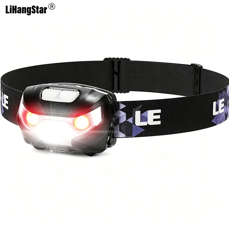 TEMU 1pc , Rechargeable, Bright And Powerful Led Light, Multifunctional Emergency Flashlight With 5 Lighting , Portable Headlamp For Outdoor Camping