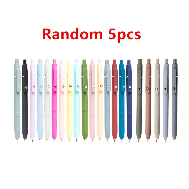 Image of Random 5pcs/7pcs Color Gel Pens Set Quick Rolling Ball Pens Fine Point 0.5mm Premium Retractable Penssmooth Writing For Office Supplies