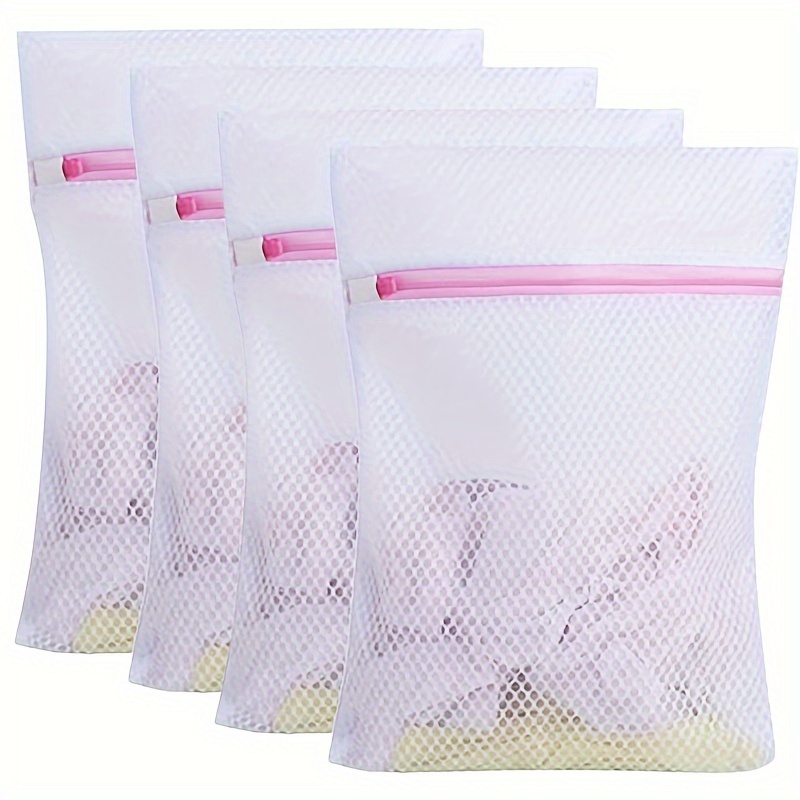 

4pcs Mesh Laundry Bags For - Washable Clothes Protector, Ideal For Shirts, Bras, Socks & Underwear - Travel Storage Organizer (small Size 27x37cm)