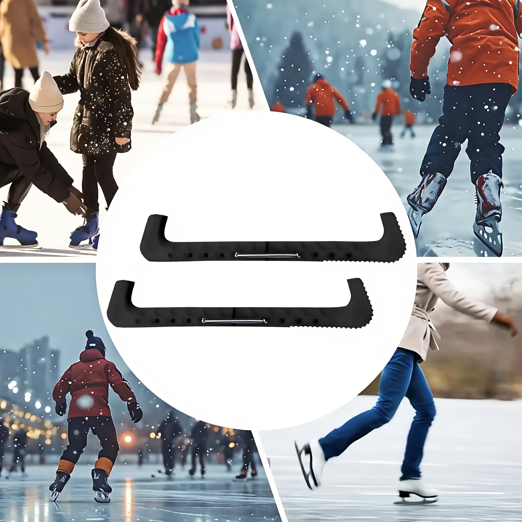 Image of 1 Pair Adjustable Skate Blade Covers, Ice Hockey/figure Skating Additions, Special Protective Covers For Adult Skates/skates, Ice Sports Training, And Ice Rink Equipment Additions