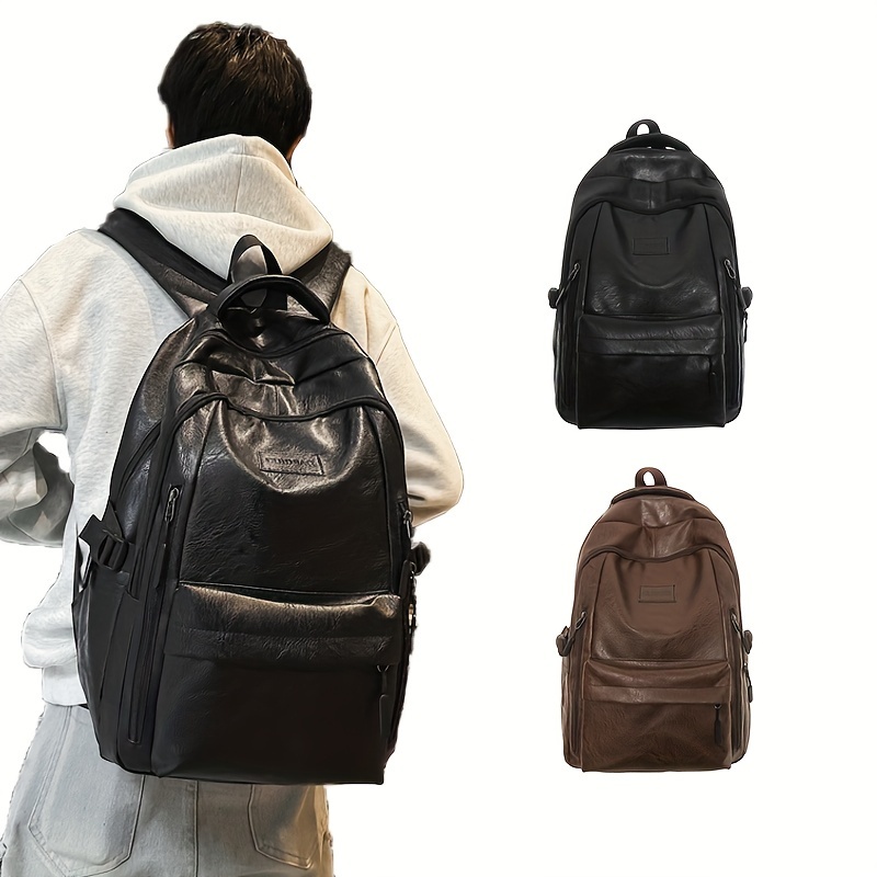 

Men's Casual Backpack Featuring A Unique Design, A , European And . This Pu Backpack Is Spacious, Made Of Soft, Ideal For Commuting, Travel, And .