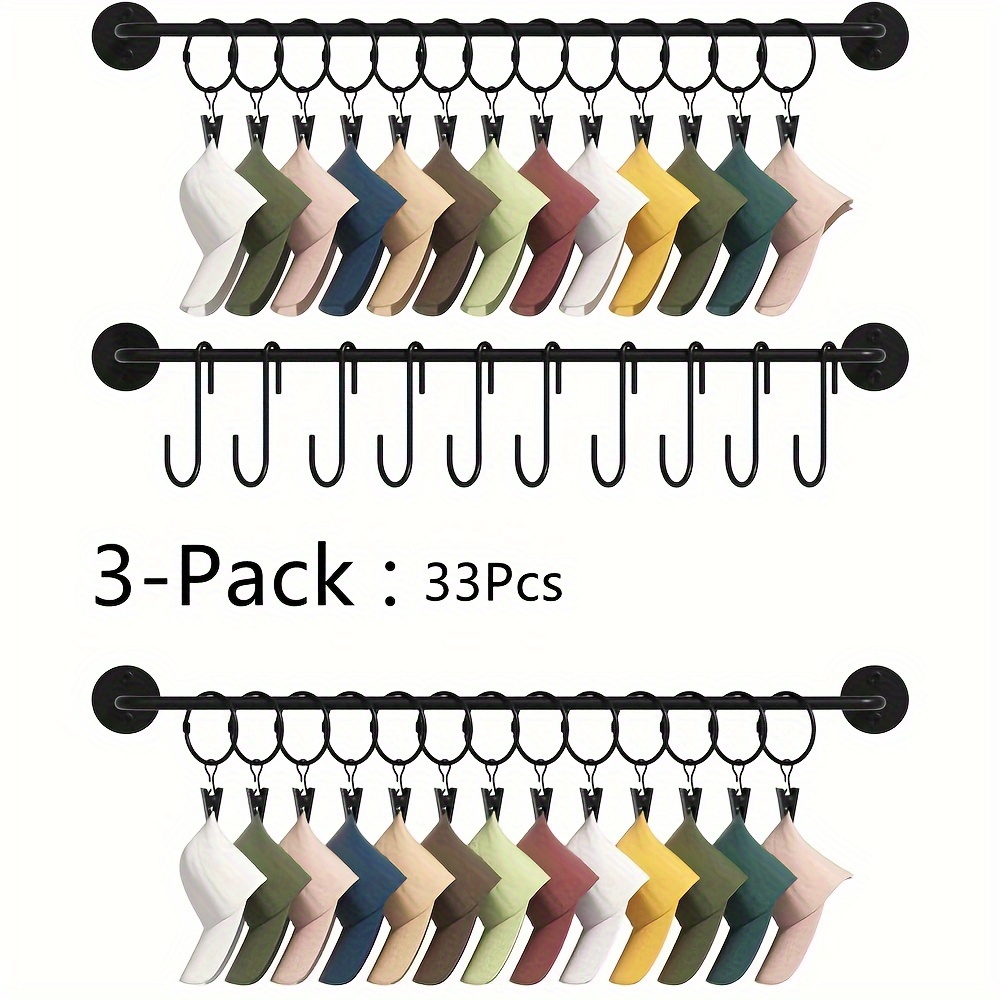 

Sunficon Hat Organizer Set - 3 Metal Cap Racks 20 And 10 - Multipurpose Hanging For , Accessories & - Iron