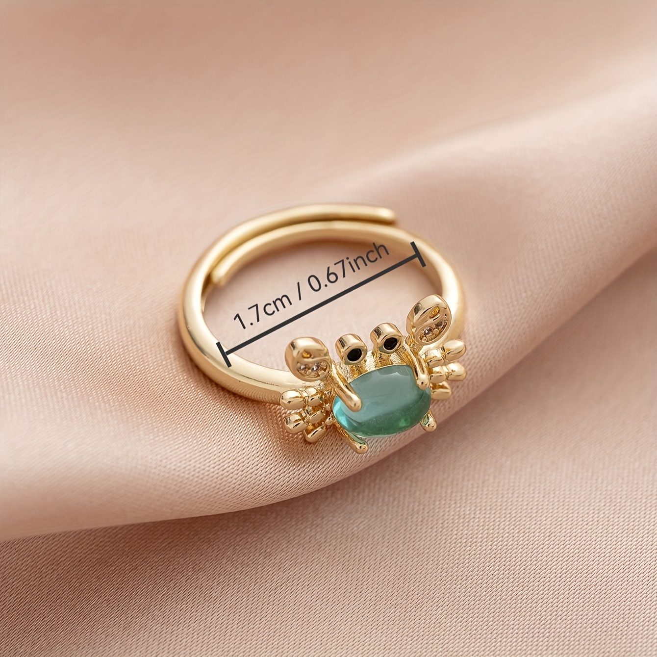 Women's Mini Crab Copper Party Ring Accessory