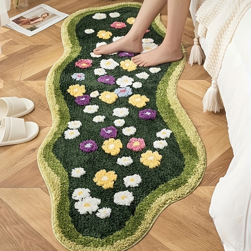 

1pc, 3d Bath Mat, Absorbent Rug, For , Bedroom, , Washable, Rectangular, 1600g/m², 2.5cm , , Non-woven Backing, Fluffy Decor Decoration