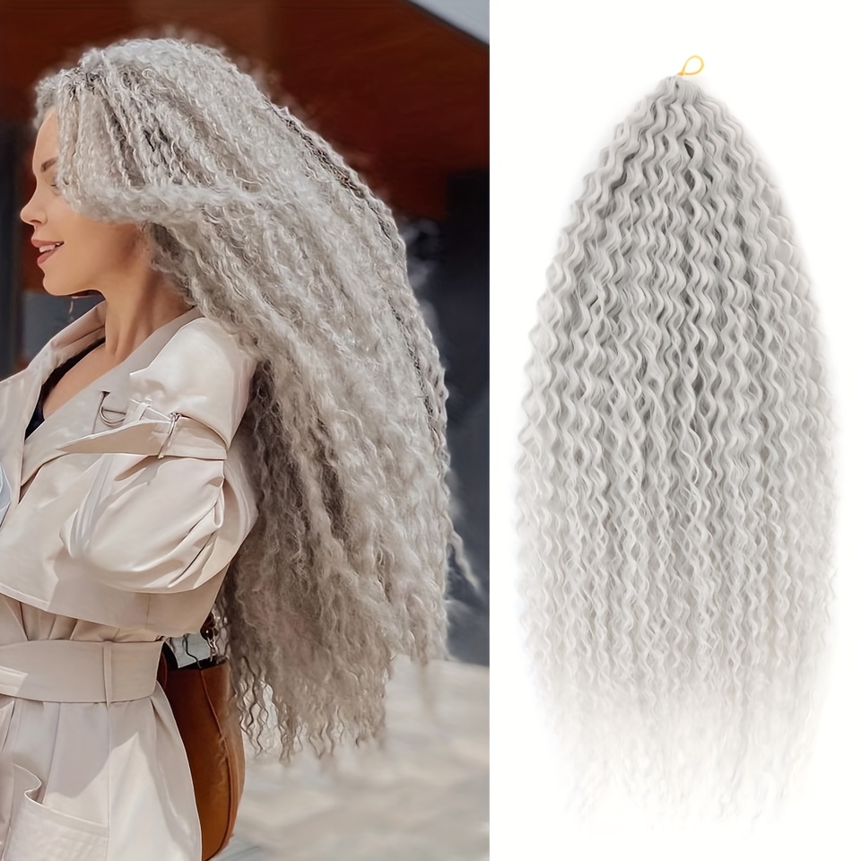 изображение предмета 30-дюймовые и 20-дюймовые плотные кудрявые европейские и маленькие кудрявые синтетические волосы для вязания крючком для длинных кудрявых причесок африканских женщин, 3 пряди могут создать один модный образ, доступны в различных цветах