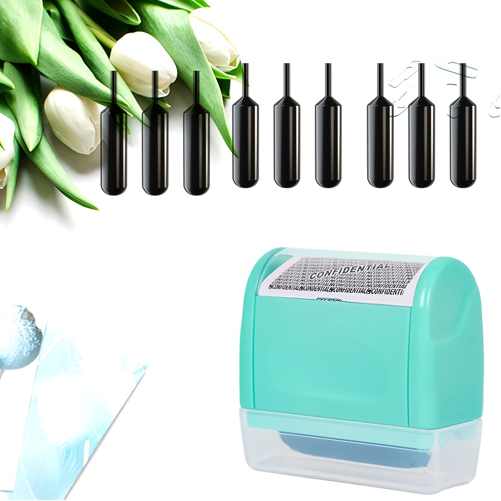 Theft Protection Roller Stamp, For Hiding Sensitive Information, Wide Format Confidential Stamp, Secure Stamp Roller To Prevent Theft (optional 3pcs, 6pcs, 9pcs Ink Refills)