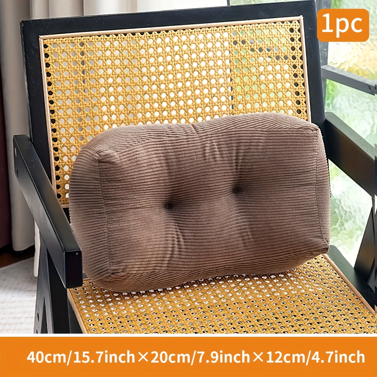 1pc thickened multi functional lumbar support pillow retro style machine washable corduroy fabric suitable for office chairs and home decor   seat cushion with polyester filling backrest nap pillow   used as headrest 20cm 40cm Product details 9