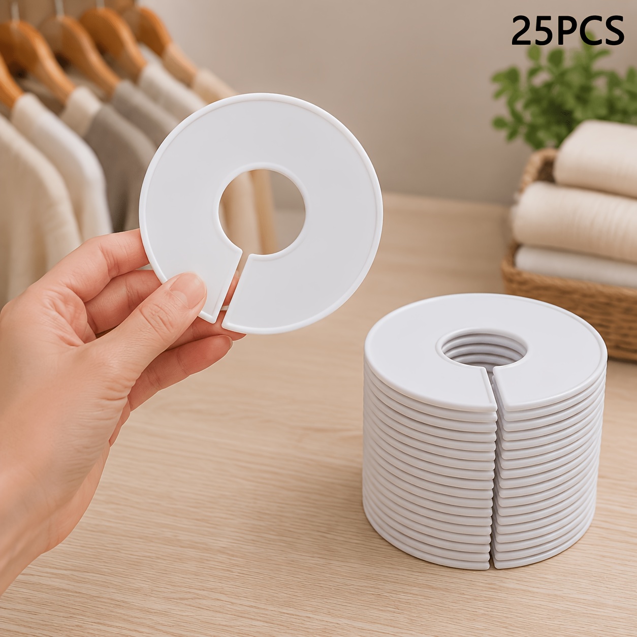 TEMU 25pcs Plastic Closet Dividers, Wardrobe Hanger And Cabinet Separators, For Bedroom, Organizing Clothes By Type, Size Or Age, Reusable Hanger