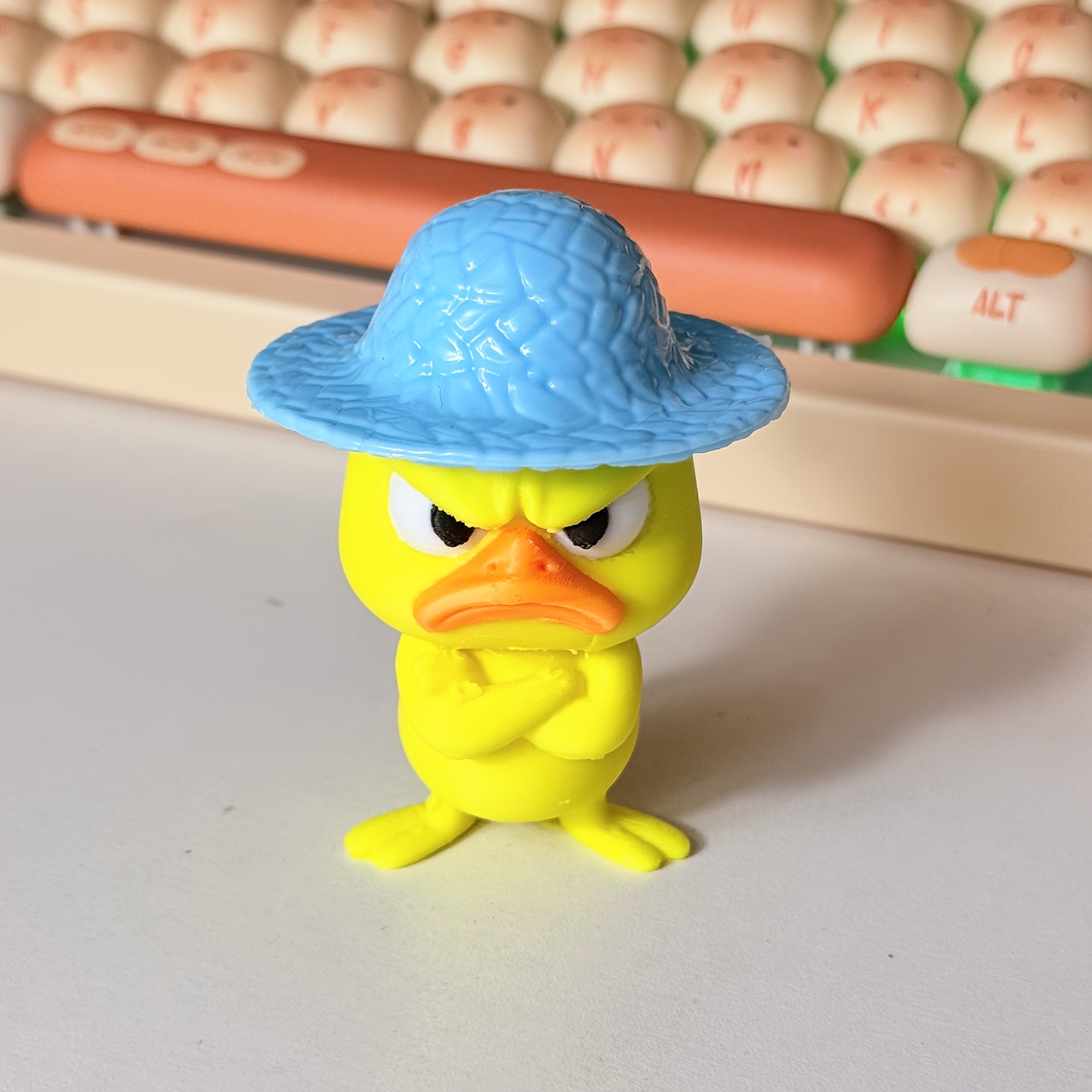Image of A Duck Shaped Ornament With A Hat In Colors, Suitable For Decoration In Living Rooms, Desks, Bookcases, Bedrooms, Cars, And . For And For Party Decoration