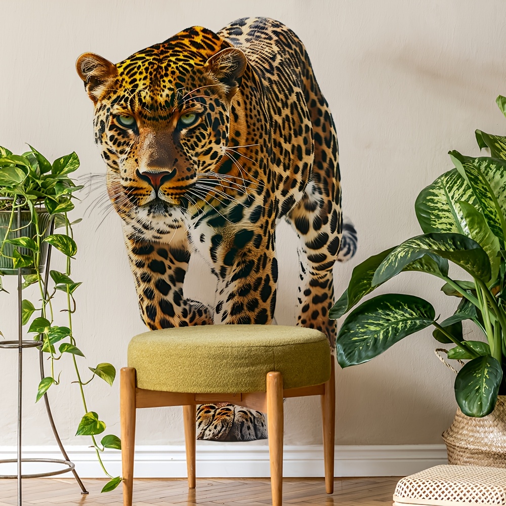 Jaguar Print Decal 2d Effect Leopard Print Wall Sticker Realistic Wildlife Temu Oman