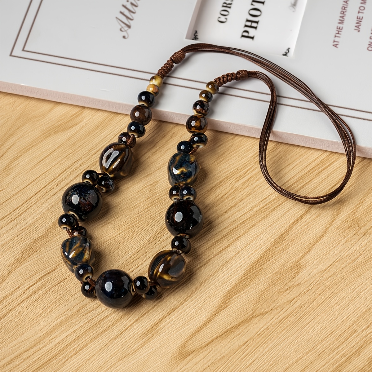 Women's Bohemian Retro Ceramic Bead Necklace