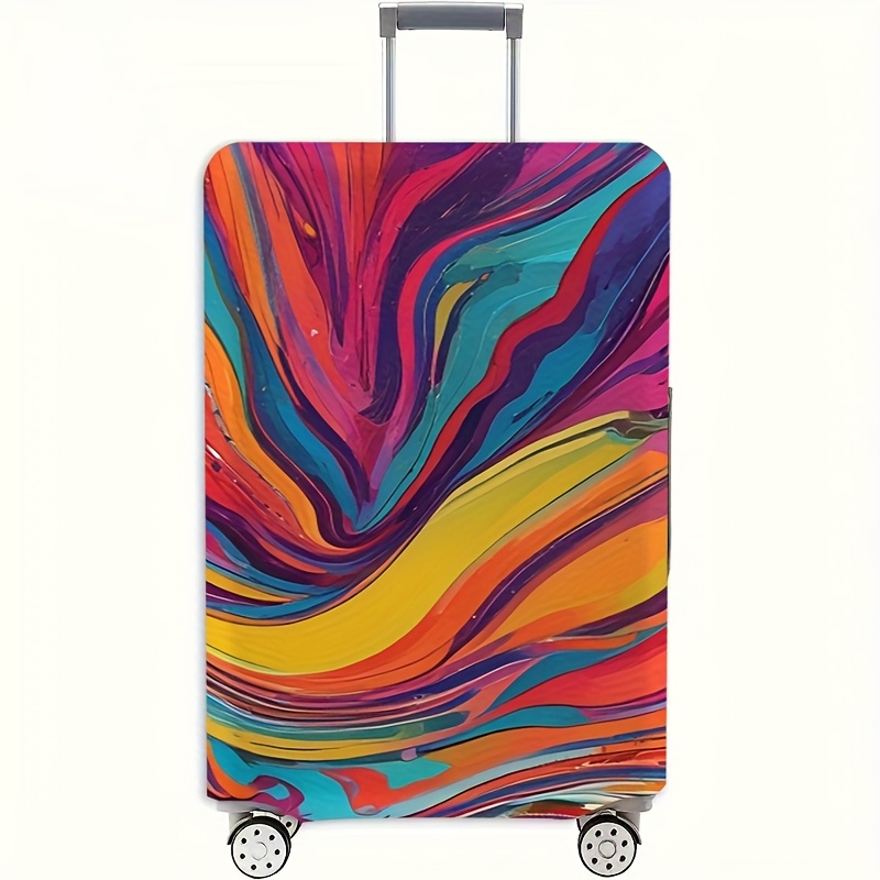 TEMU Essential Travel Item: A Colorful Abstract Patterned Suitcase Cover, Your Luggage . This Luggage Accessory Adds An And Is Suitable For Suitcases