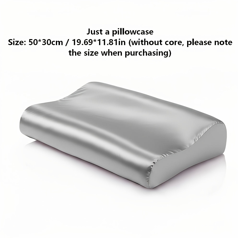 TEMU 1 de almohada de satén premium para , adecuada para fundas de almohada de 50*30 cm, solo una de almohada, estilo con cremallera, lavable