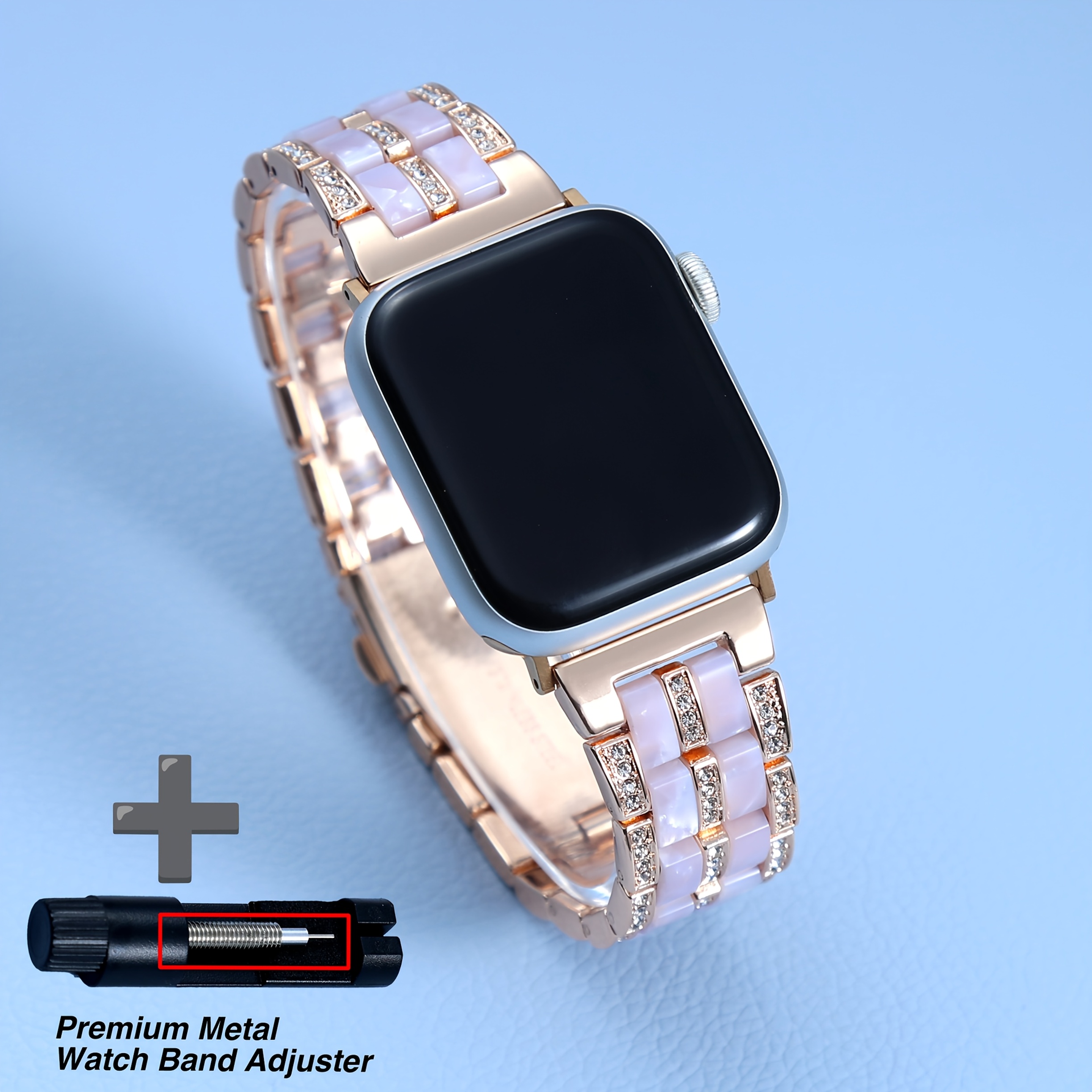 Image of New Metal Watch Strap, Full Diamond Design For Watch Compatible With Iwatch S10/ultra 1//s9/s8/s7/s6/s5//se/s3/s2/s1 Ideal Gift For , Suitable For Work/office/fitness/parties, Fashionable &