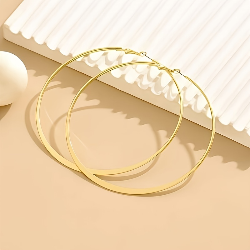 Stylish Golden Oversized Hoop Earrings