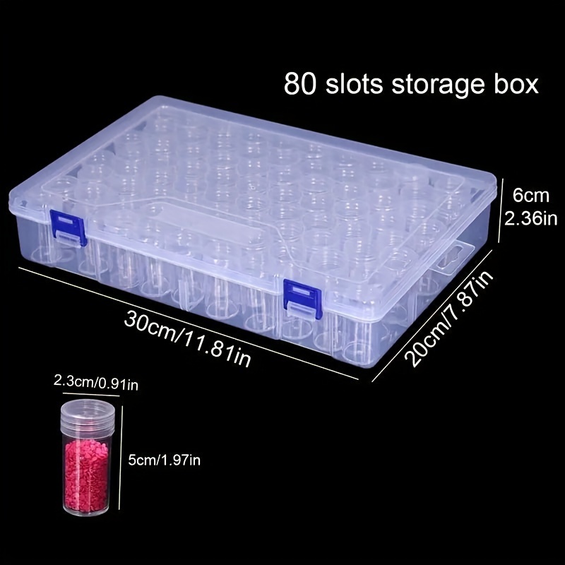 

/80pcs Round Bottles Plastic Box Set, Diy And Jewelry Box