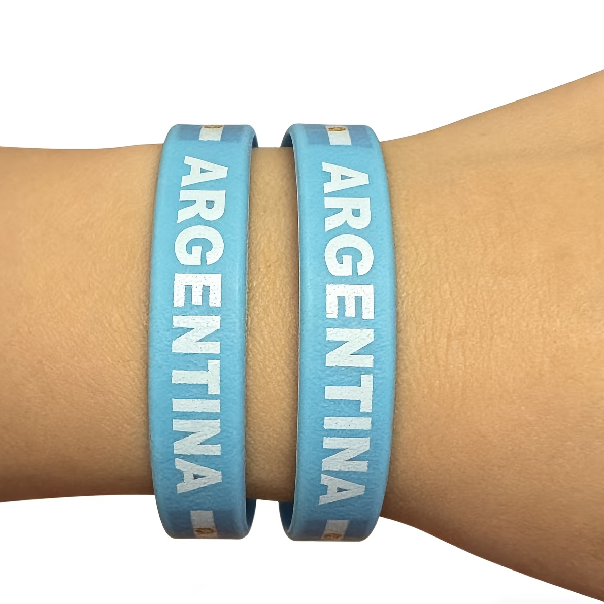 TEMU 2-pack sportpolsbandjes met Argentijnse vlag, cadeau, geschikt voor voetbalwedstrijden of andere sportevenementen, patriottische culturele