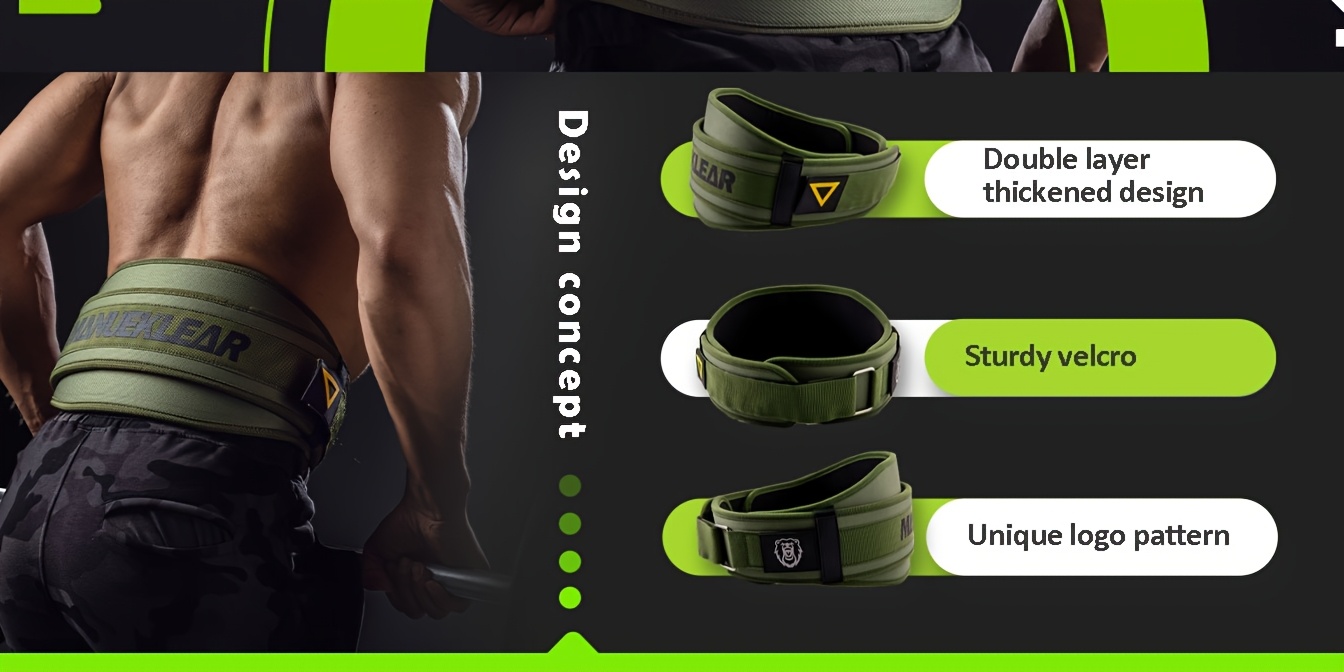 MANUEKLEAR Men'S And Women'S Weightlifting Belt, Portable Fitness Belt, Weightlifting Support Belt, Lumbar Support Belt, Waist Belt, Suitable for Squats, Deadlifts, Cross-Training, And Strength Training