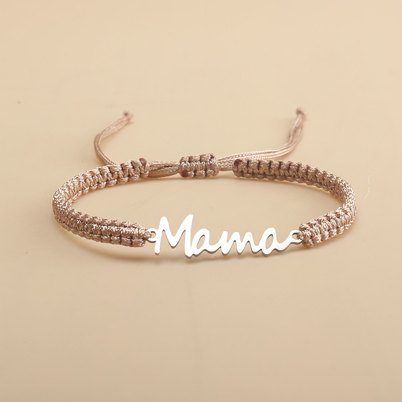 Fashion Stainless Steel "Mama" Bracelet, Adjustable Gift