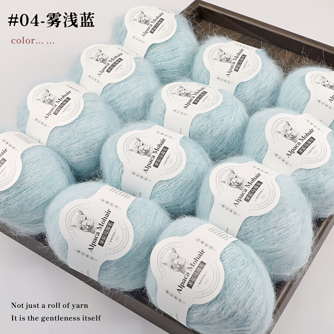 TEMU Set da 12 pezzi di filato lana di alpaca e mohair 300g, materiale tessuto a , e per cardigan, sciarpe, , maglioni, giacche, sciarpe, , scialli,