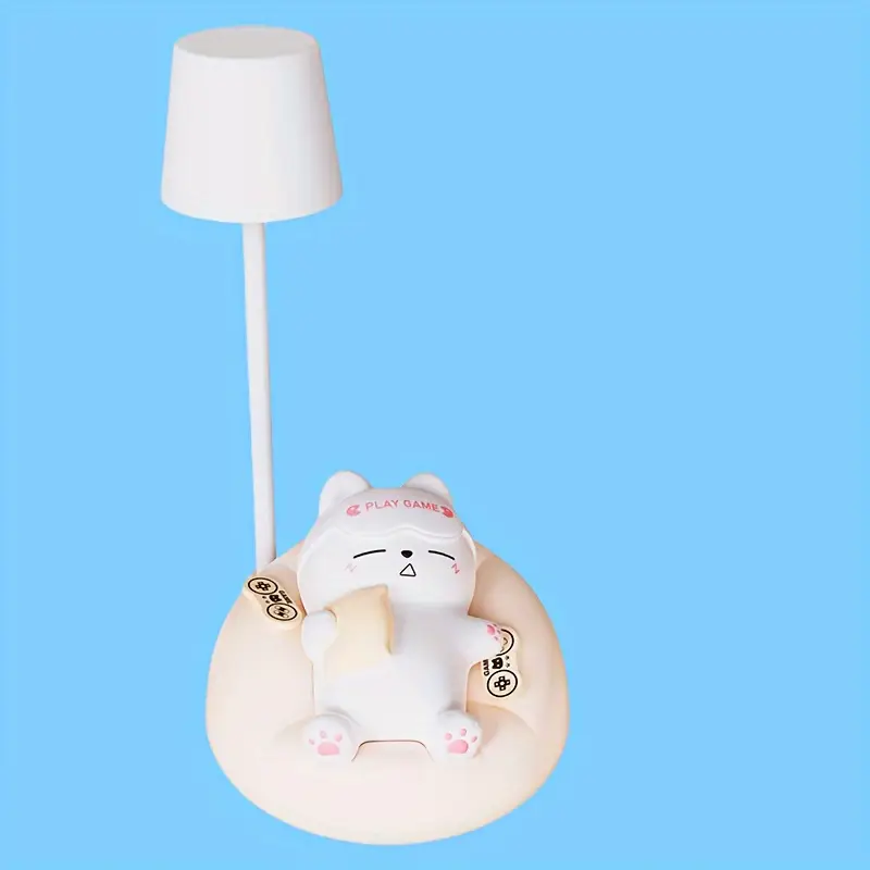 art dimmable animal themed table lamp usb powered with touch control 3 level adjustable brightness battery powered with 1200mah rechargeable lithium battery plastic shade desk lamp for bedroom study office decor ideal gift for friends on thanksgiving birthday Product details 7