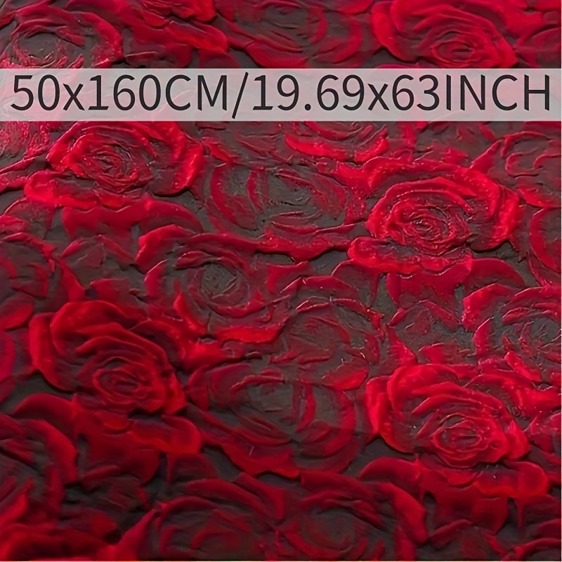 Elegant 3d Rose Jacquard Fabric In - Durable And Versatile For And Crafts