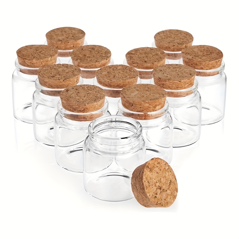 Magic Bottles - Mini Glass Bottles With Cork Stoppers - 20ml Clear Bottles, Pack Of 12 - For Diy Projects - Bridal Shower Party