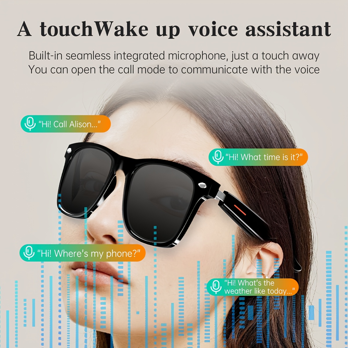 unisex fashion smart glasses glasses headphones in Temu New Zealand