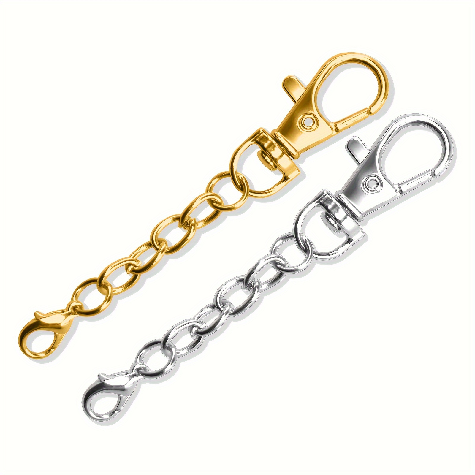 

3/10pcs Golden Silvery Rotatable Hook With Chain And Little Lobster Clasp For Case Bag Hanging Ornaments And Jewelry Making Accessories