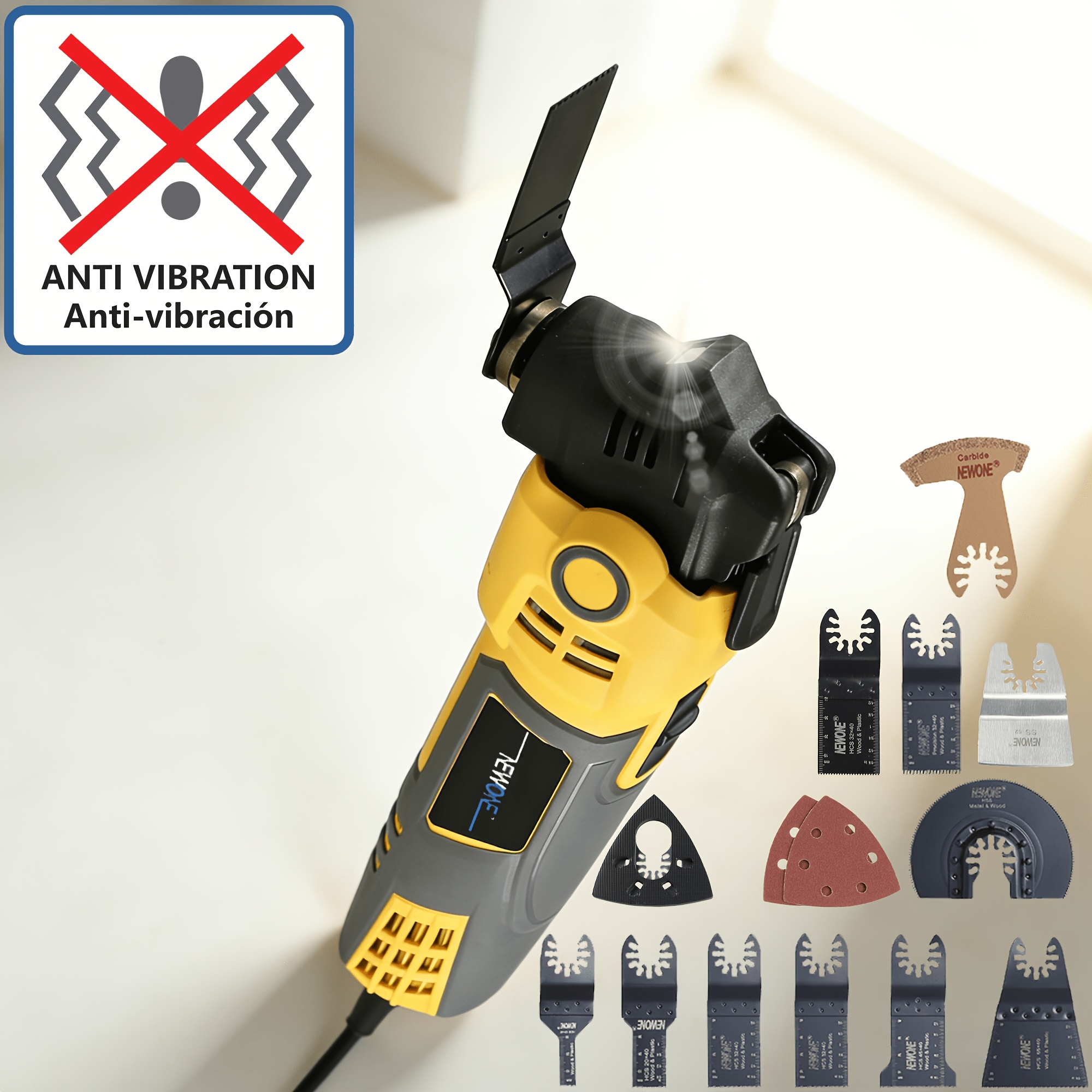 Image of Anti-vibration Quick Release/change Oscillating Tool Oscillating Angle: 3.5° Multifunctional Electric Trimmer Saw Home Improvement Tool Renovator For Wood/plastic/metal Cutting. 6 Speed Regulation