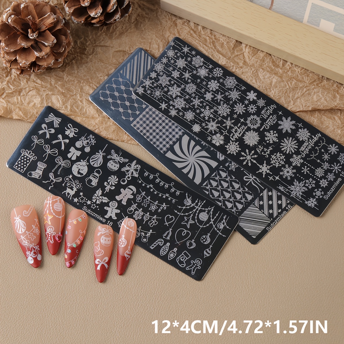 Reusable Nail Stamping Plate Set with Stamper & Scraper