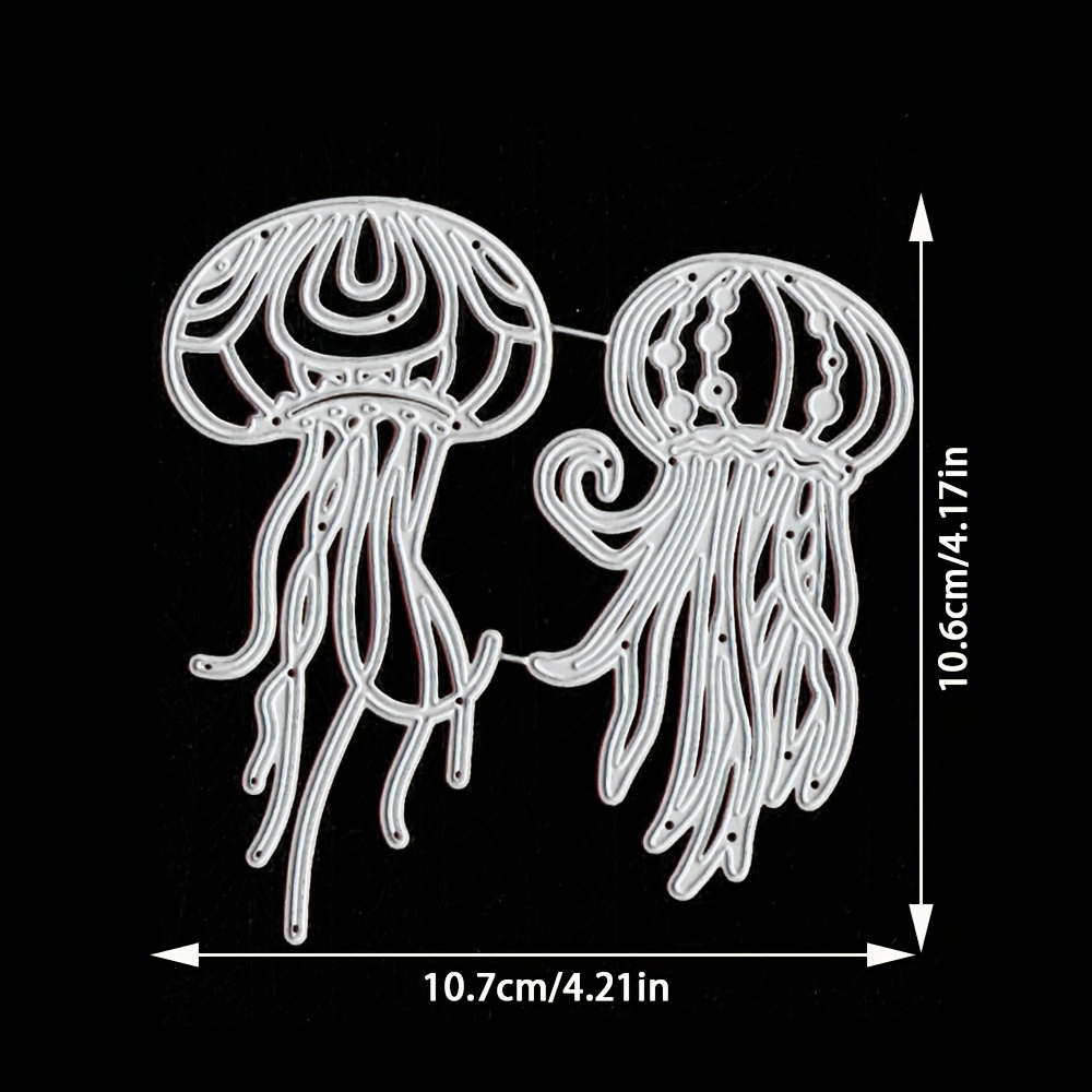 TEMU 2 Jellyfish Metal Cutting Dies, Scrapbooking Decoration Embossing Die Cuts, Greeting Card Making Stencil, Suitable For Album Card Making,