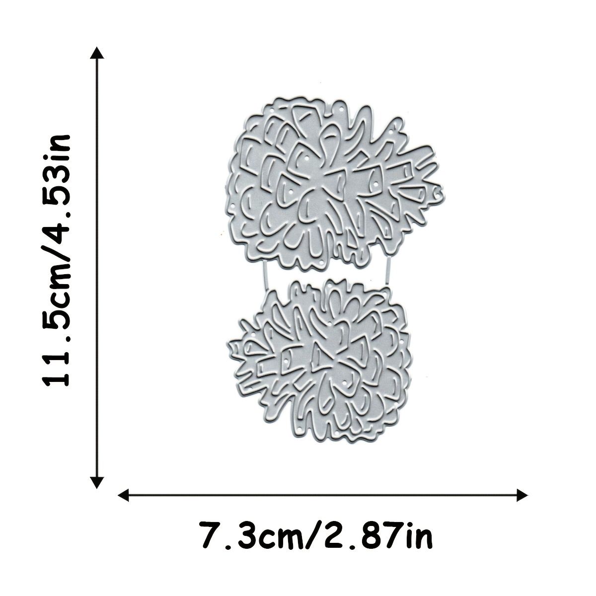 TEMU 1pc Metal Pine Cone Die Cutting Template - Precision-cut For Scrapbooking, Christmas, Halloween, Wedding, Birthday, Valentine' - Compatible With
