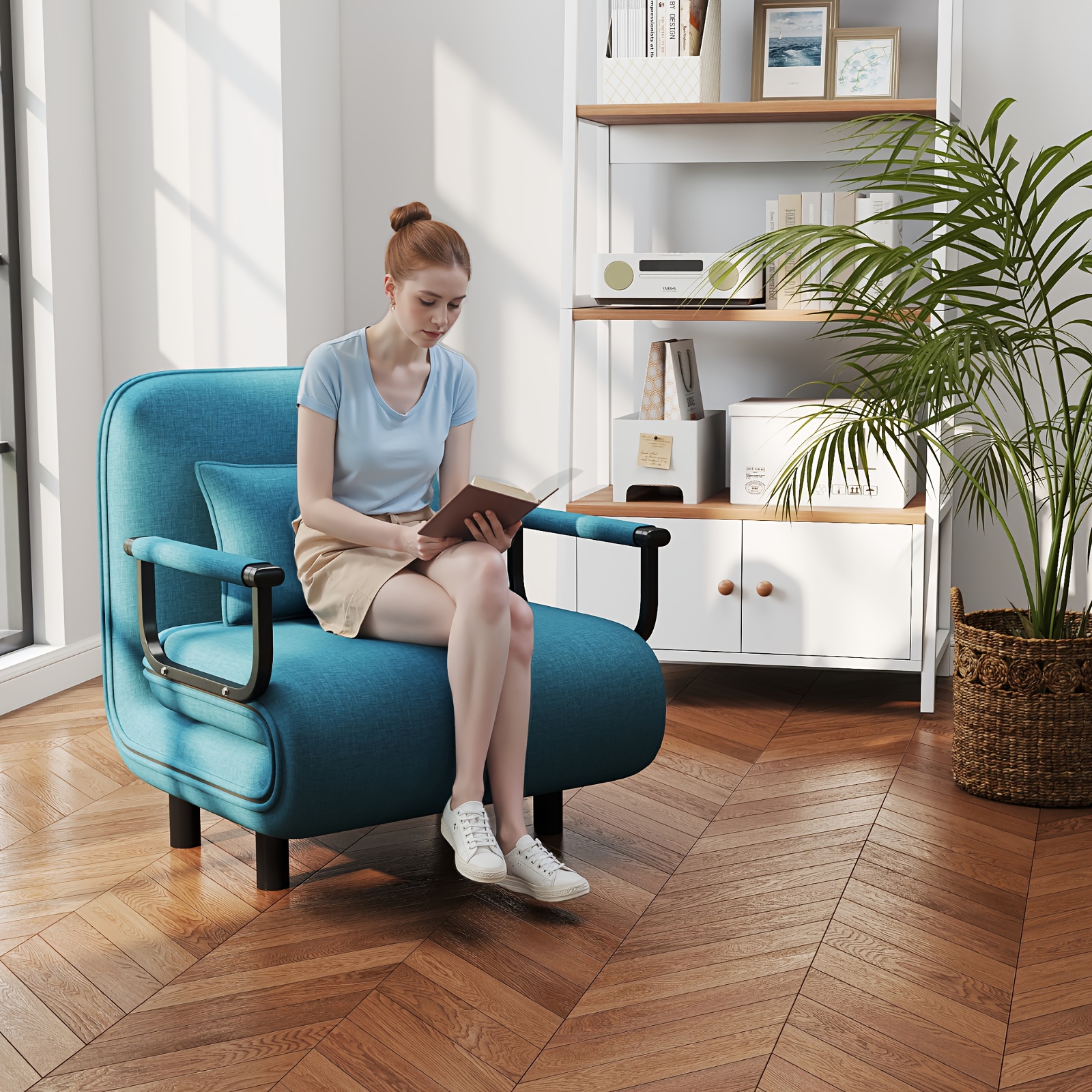E-shop Exklusives Lazy Sofa, faltbar, Memory Foam mit sofortigem Rückprall, -Sofa-Stuhl für kleine Schlafzimmer, Tatami-Bodenstuhl, abnehmbare Beine,