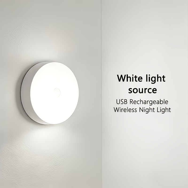Image of Rechargeable Round Led Wardrobe Light, Wireless Adhesive Under-cabinet Sensor Light, Suitable For Wardrobes, Staircases