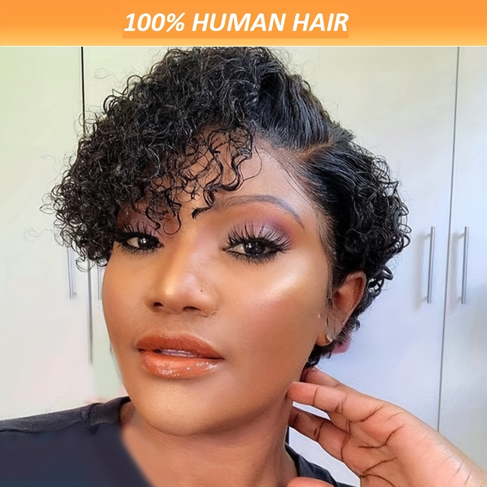 

13x4 Lace Front Curly Wave Cut Wig For Women - Human Hair, Pre- Hairline, Brazilian Hair, 180% Density, , Short Bob Style, Hairstyle | Natural Bob Style | Brazilian Human Hair