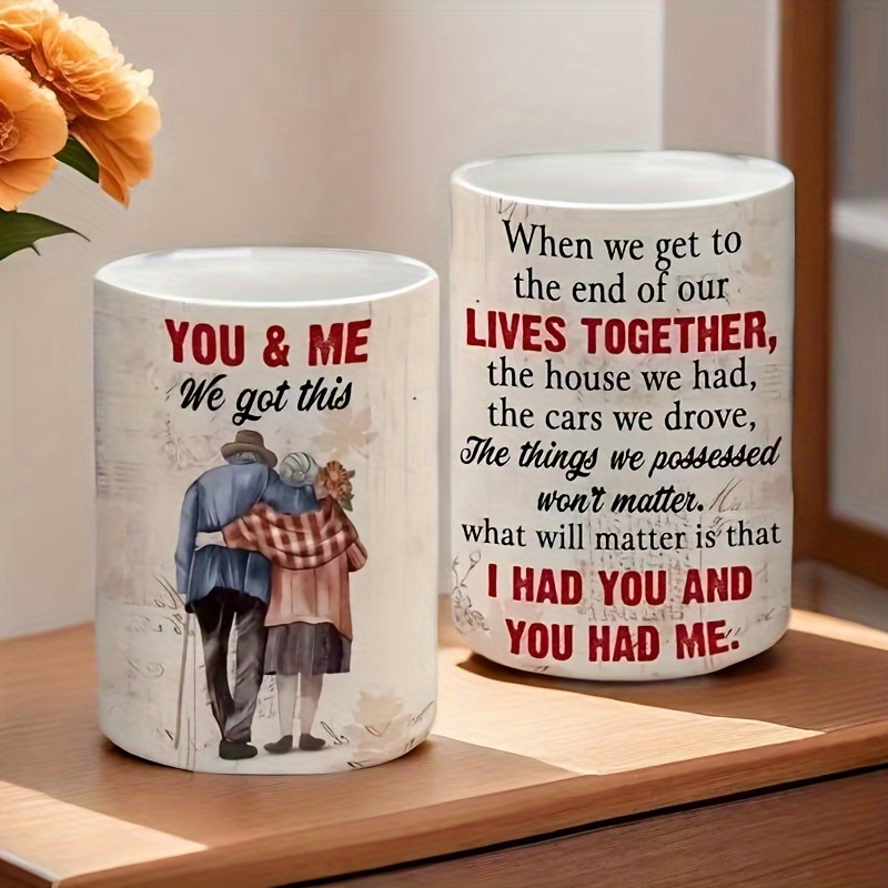 

1pc Couple Coffee Mug Anniversary Wife Husband Gift - Valentine's Day Gift For Women Men - Cup - Birthday Boyfriend Girlfriend Valentine's Day Gift For Couple