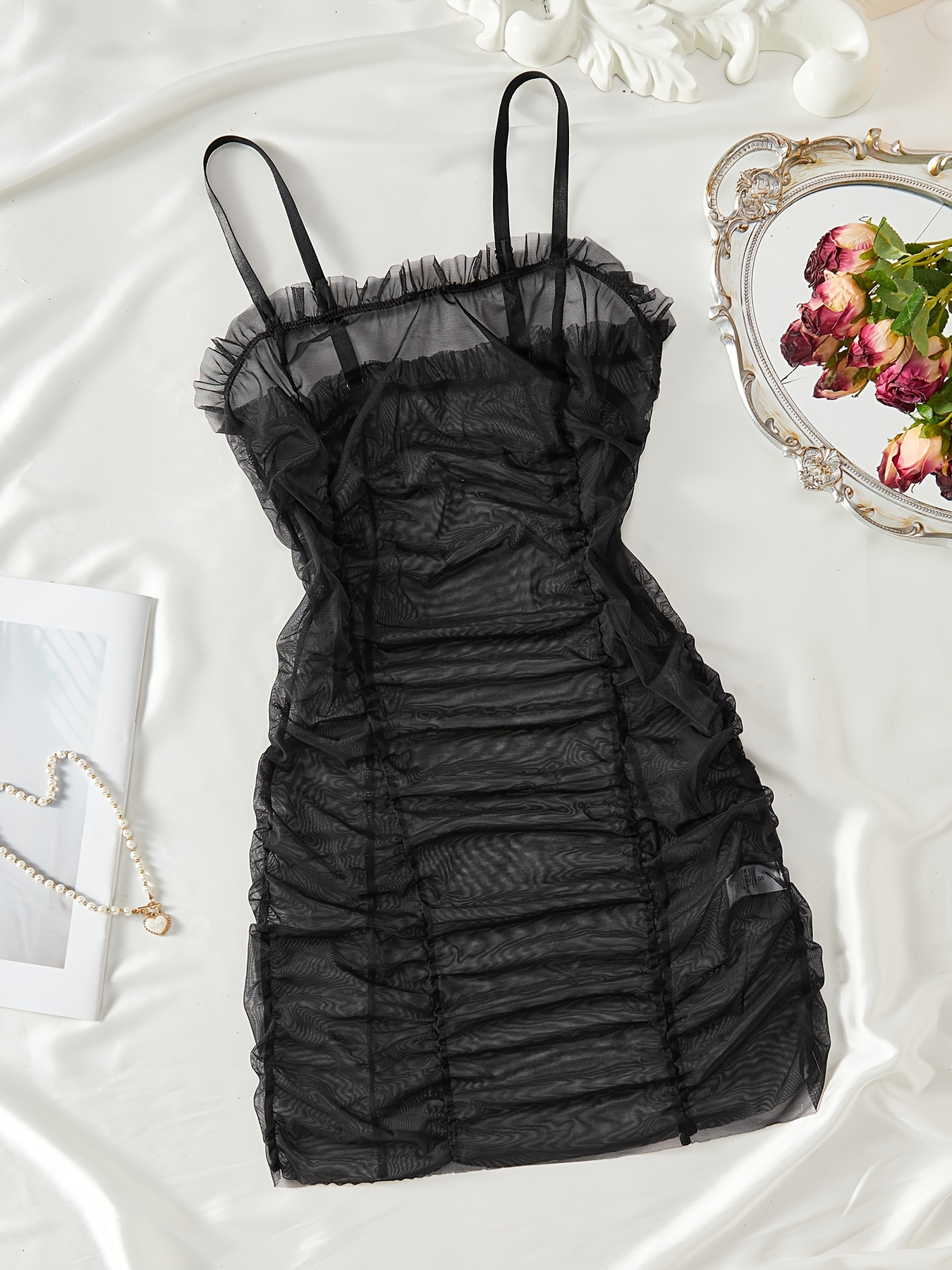 Black Sheer Dress - Temu