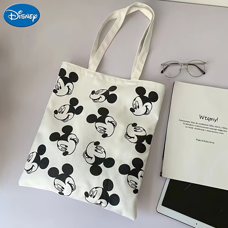 

Disney Mickey Mouse Canvas Tote Bag, Large Capacity Handbag, Casual Shoulder Shopping Bag