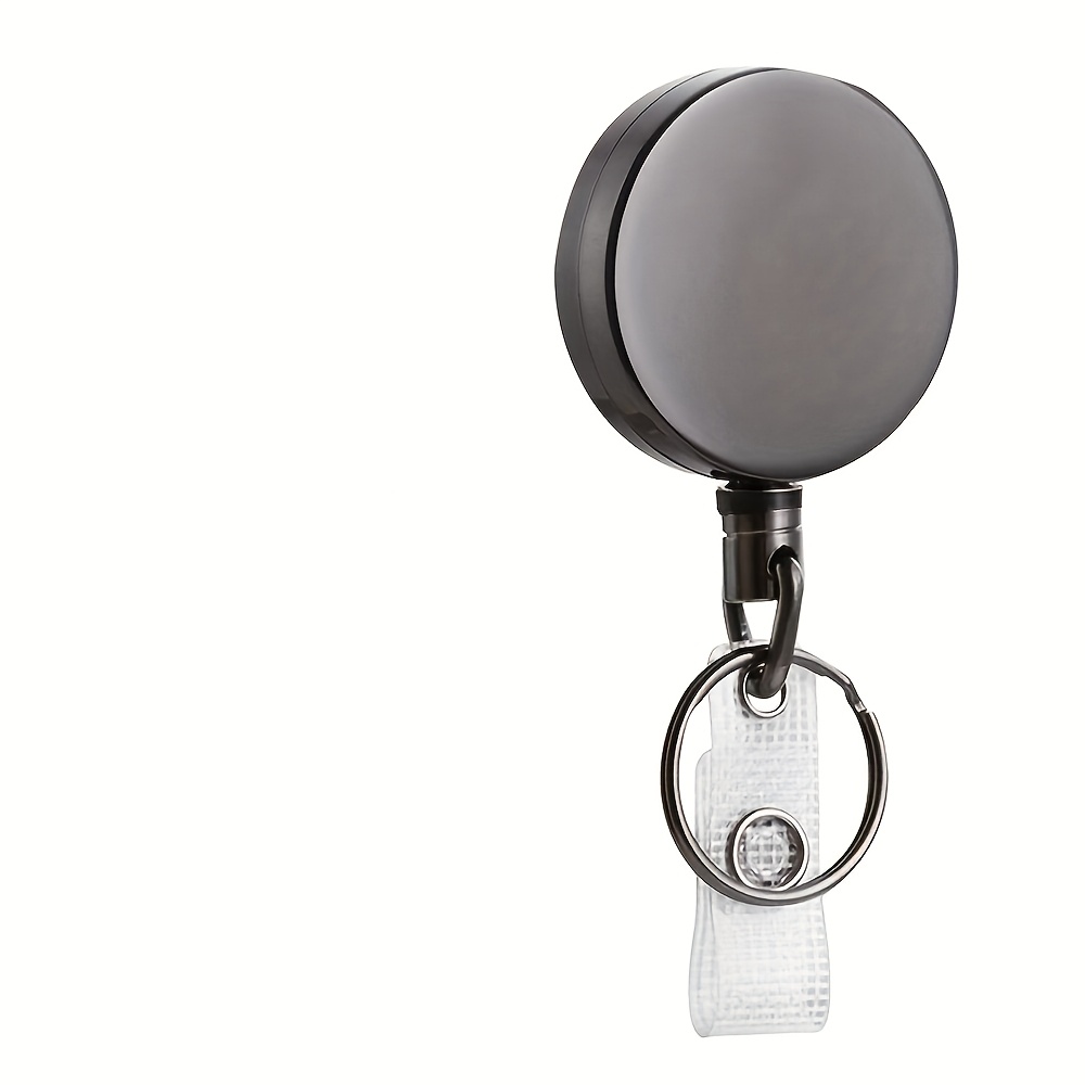 TEMU 2d 1/2 Pack Keychain Badge Holder Reel Retractable Id Badge Holder With Belt Clip Metal Case Steel Wire Rope Reinforced Id Card Holder
