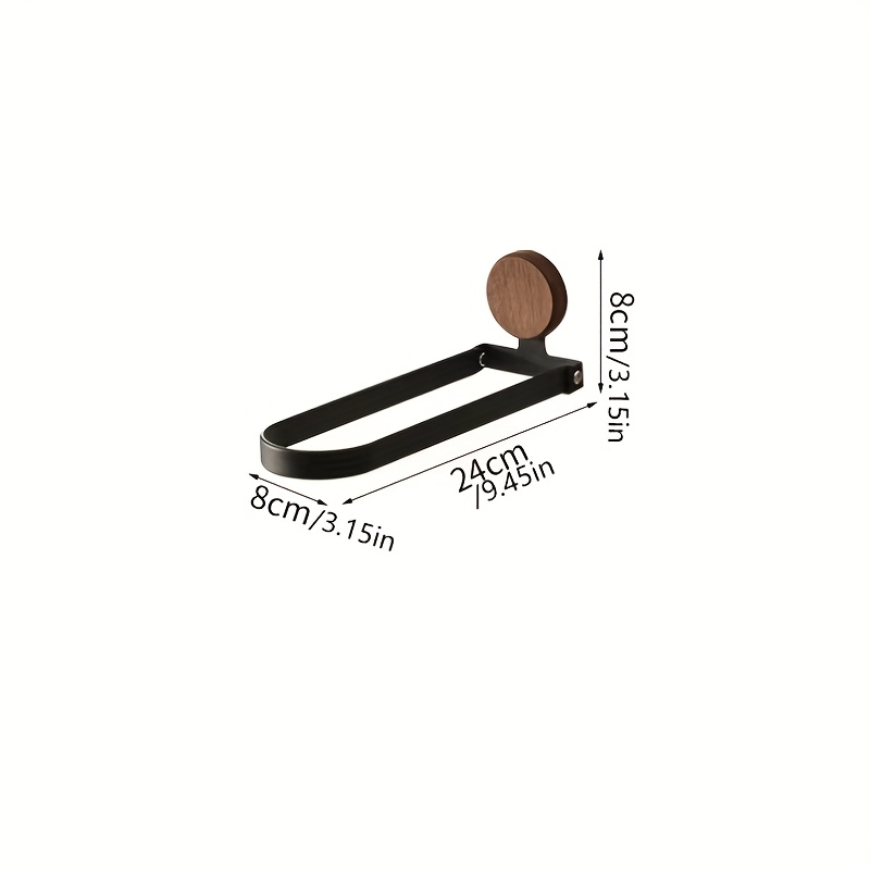 Walnut Bathroom Towel Rack Bathroom Washstand Wall-mounted Punch-free Foldable Bath Towel Hanging Rod