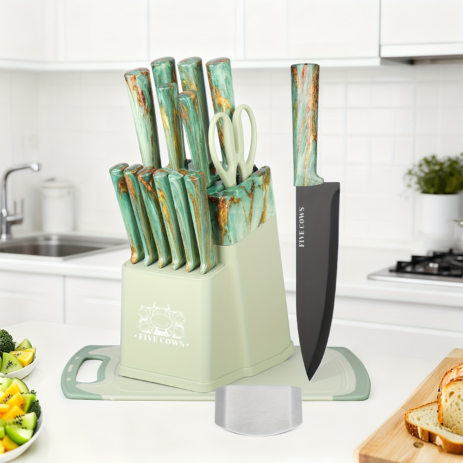 TEMU Lancement de nouveau produit 2025 - Ensemble de couteaux de cuisine - Couteau de cuisine en acier inoxydable à haute teneur en carbone avec