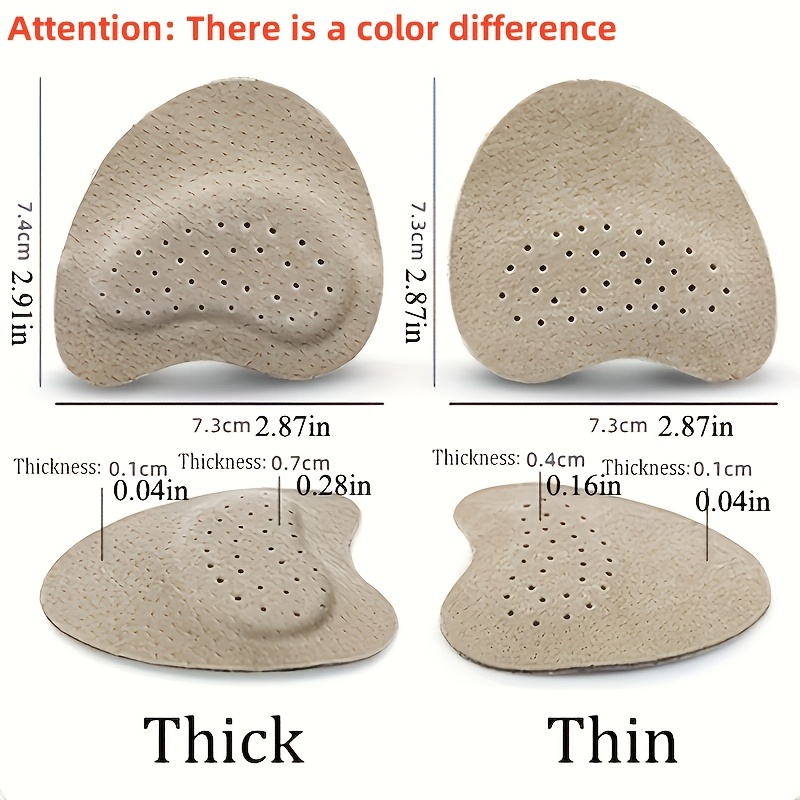 4pcs Women's Forefoot Cushions for Sandals & High Heels - Anti-Slip, Comfortable Suede Foot Care Pads with Self-Adhesive, Breathable Design, Foot Pads