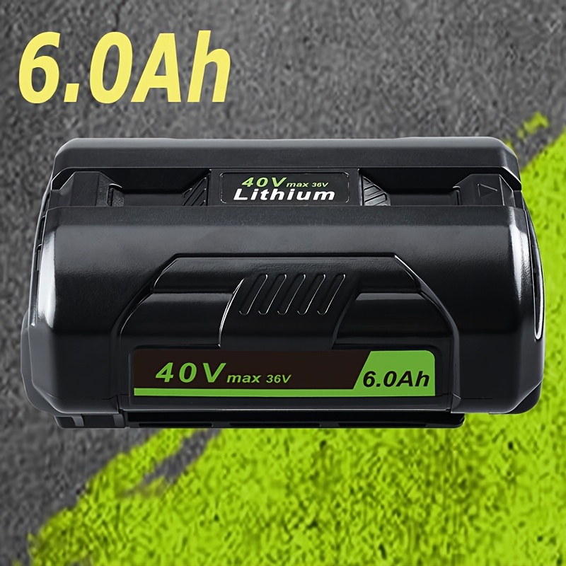 TEMU 1 paquet de batterie au lithium 6.0Ah OP4040A1 RBL1820G | Remplacement pour Ryobi 40V Max OP4015 OP40201 OP4026 OP40261 OP4030 OP40301 OP4040