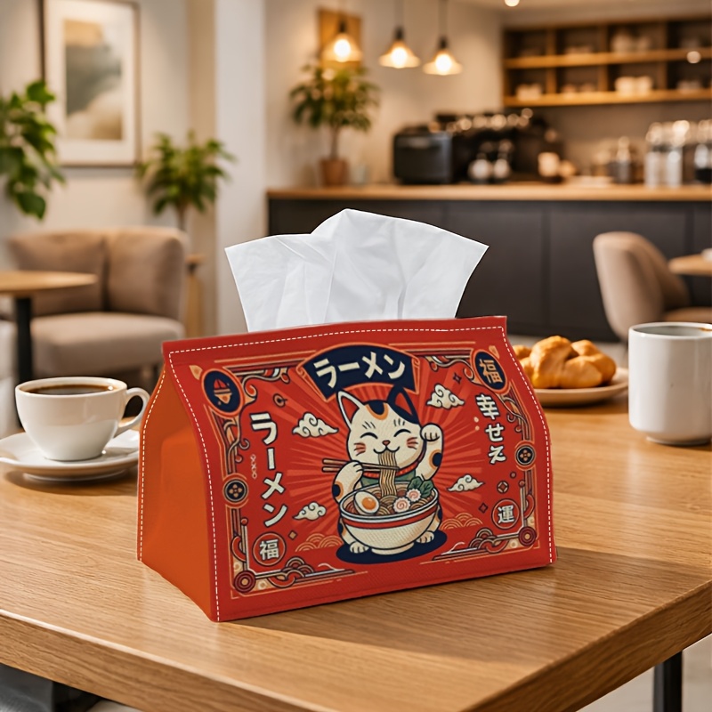1pc japanese retro anime tissue box multi functional napkin dispenser     made of durable polyester decorated with     bowl suitable for living room holiday themed home decorations and party supplies