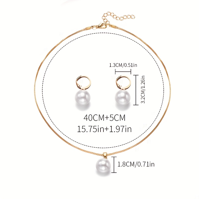 3pcs Elegant Imitation Pearl Jewelry - Matching Necklace, Earrings & Ring for Teenager, Perfect for Birthdays, Christmas & Special Occasions, Ideal Gift for Family & Friends, Birthday Gift, For Teenager