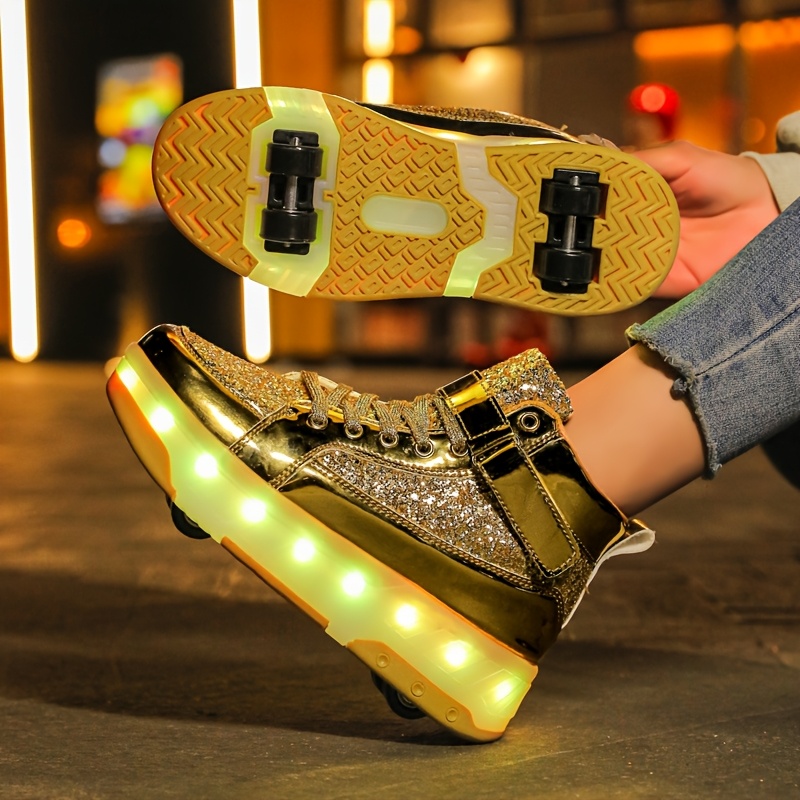 zapatillas deportivas infantiles luminosas carga usb patines