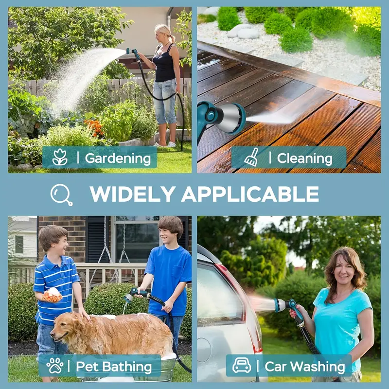 100ft 50ft non expandable garden hose innovative anti kink technology kink free flexible water hose with 10 pattern spray nozzle 3 4 brass connectors leak proof non hose covering fabric for lawn yard car washing and outdoor use Product details 8