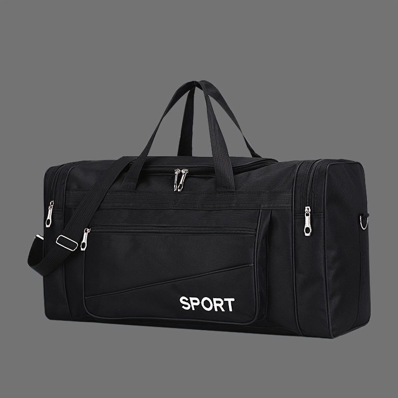 TEMU Large Capacity Duffel Bag - Green Oxford Cloth With Multiple Zipper Pockets, Adjustable Straps, Ideal For Fitness And Outdoor Activities, Gear | Adjustable Strap Bag | Durable Handle, Bag