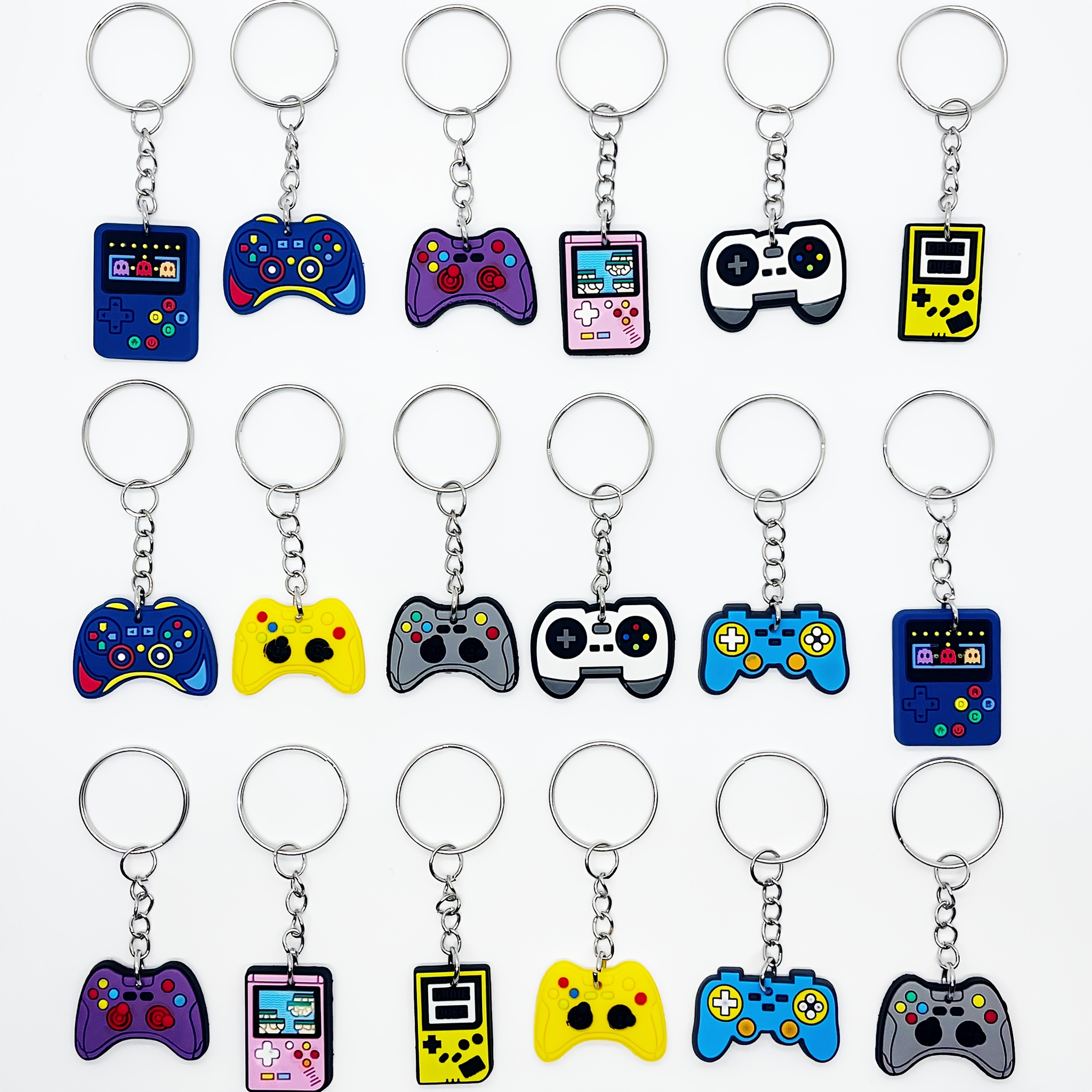 5pcs pvc game console keychains black remote with colorful